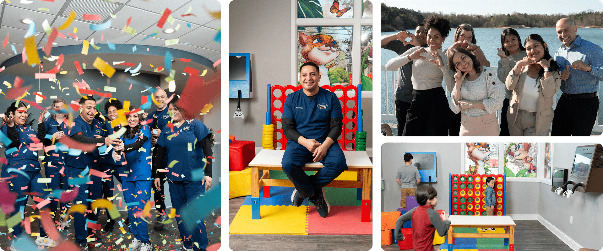 Collage of dental team photos - South Jersey Pediatrics dentists are smiling